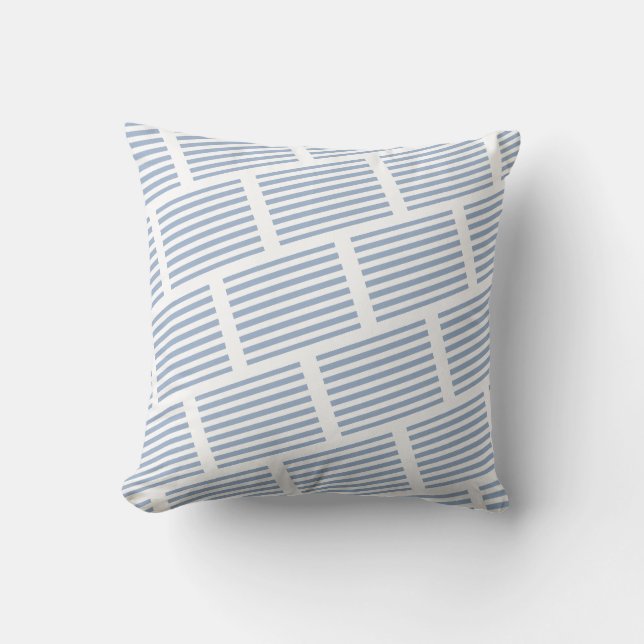 Throw Pillow Blue & White Stripe Kudde (Framsida)