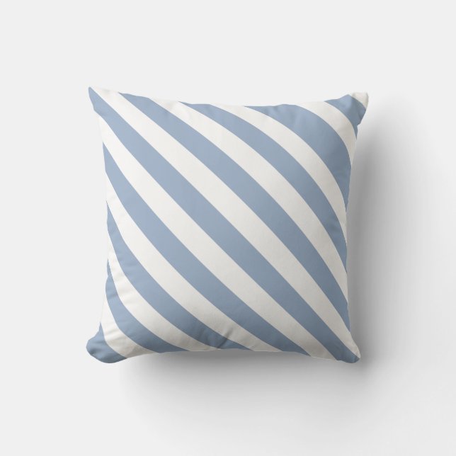 Throw Pillow Blue & White Stripe Kudde (Framsida)