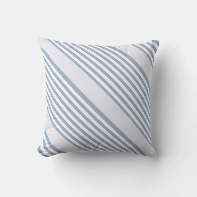 Throw Pillow Blue & White Stripe Kudde (Framsida)