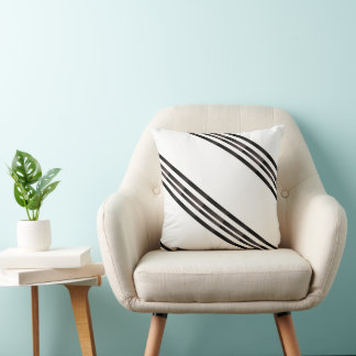 Throw Pillow Brown & White Stripe Kudde
