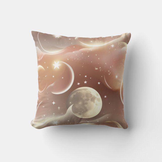 Throw Pillow - Creamy Ivory Soft Peach Celestial  Kudde (Framsida)