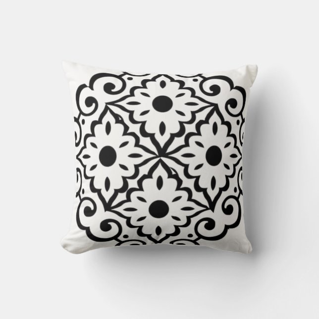 Throw Pillow Elegant Moroccan Geometric Throw Pill Kudde (Framsida)
