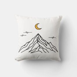 Throw Pillow “Golden Moon & Peaks” Kudde