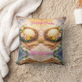   Throw Pillow He Is Risen Religious Floral Crown Kudde