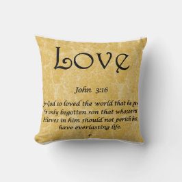 Throw Pillow -Love John 3:16 Kudde