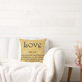 Throw Pillow -Love John 3:16 Kudde