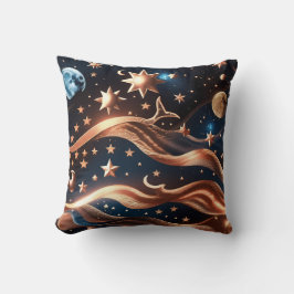 Throw Pillow – Luxury Bronze Celestial Moon Kudde