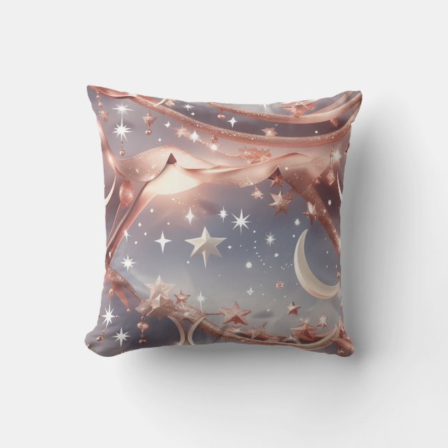 Throw Pillow – Luxury Marble White Celestial Moon Kudde (Framsida)