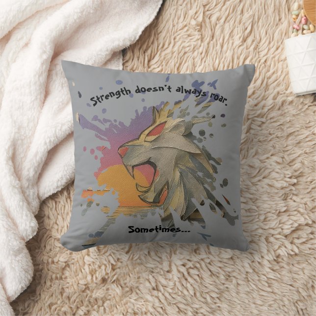  Throw Pillow Majestic Lion Papercut Kudde (Filt)