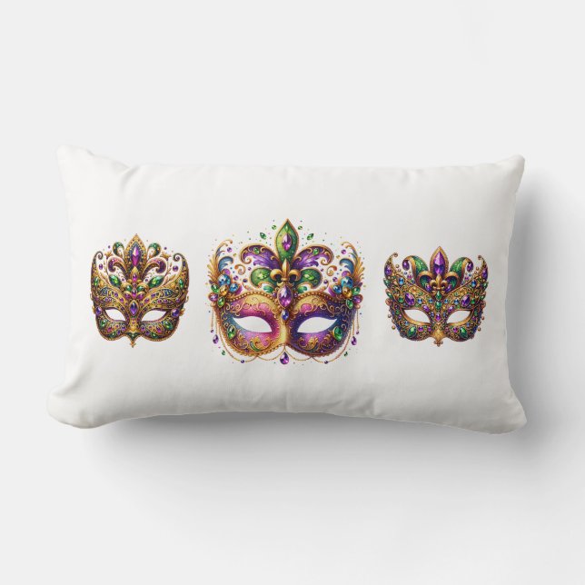 Throw Pillow Mardi Gras Lumbarkudde (Framsida)