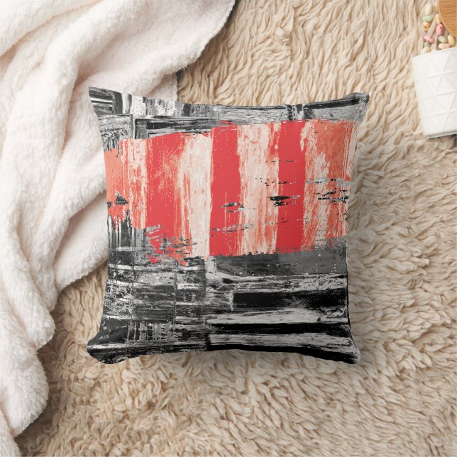 Throw Pillow – Red Pulse Abstract Design Kudde (Filt)