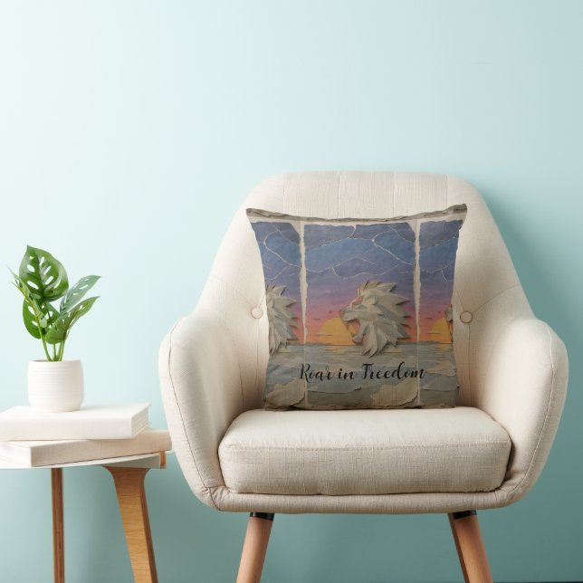 Throw Pillow – Roaring Sunset Lion Kudde (Stol)