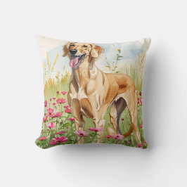 Throw Pillow – Saluki Watercolor Decorative Pillow Kudde