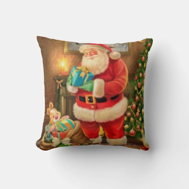 Throw Pillow Santa Clause in the house  Kudde (Framsida)