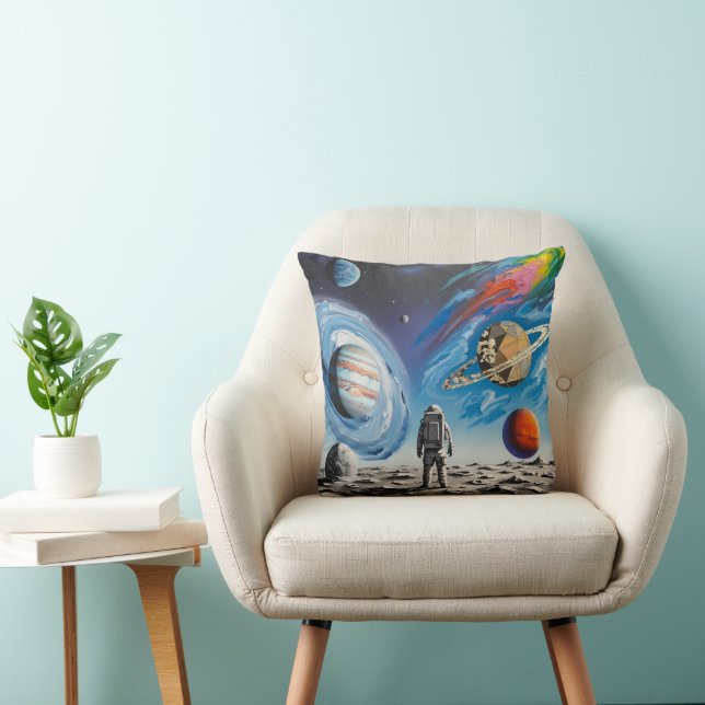 Throw Pillow, space man Kudde (Stol)