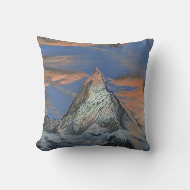 Throw Pillow - "The Matterhorn At Sunset" Kudde (Framsida)