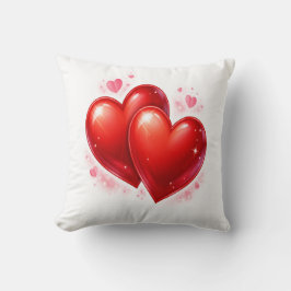Throw Pillow with hearts, decorative element  Kudde