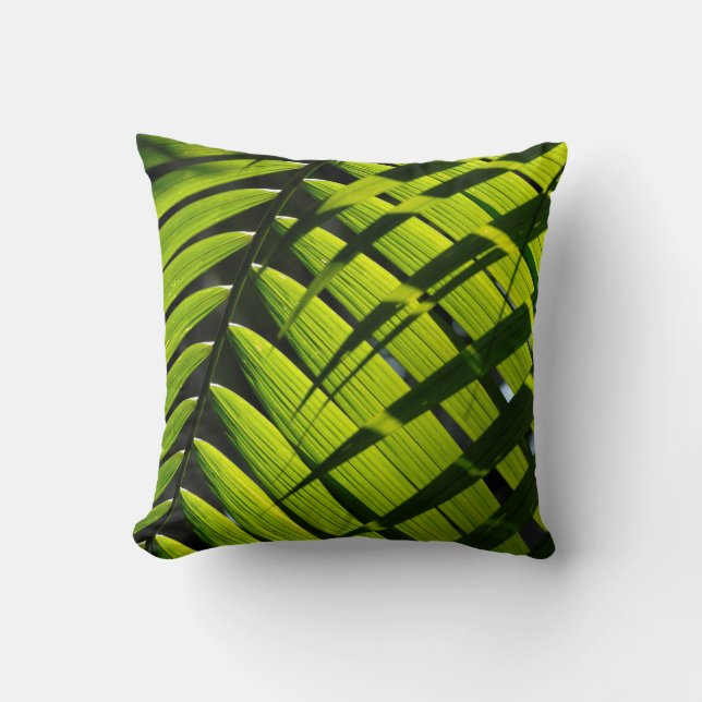 Throw pillow with palm leaf design kudde (Framsida)