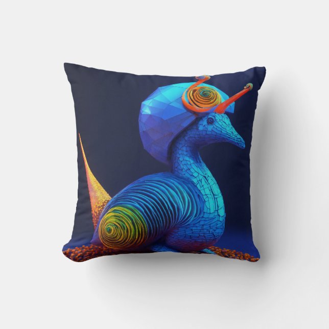 Throw PillowTranquil Trails: Whimsical Snigel Jour Kudde (Framsida)