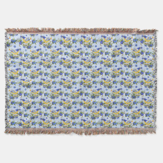 Throw Whimsical Bird & Bluebär Blue Gult Filt