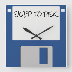 Throwback 1980s diskett fyrkantig klocka