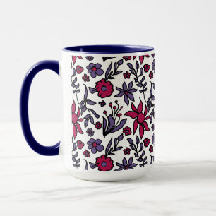 Throwback 80-talets Blommigt Design Big Mugg