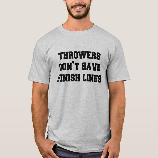 Throwers har inte fullföljandelinjer vid t shirt (Framsida)