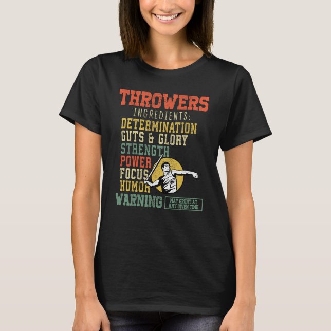 Throwers ingredients throw javelin throwing tack a t shirt (Framsida)
