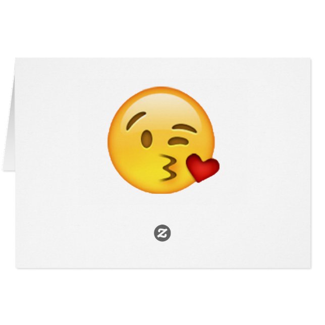 Throwing Kiss - Emoji OBS Kort (Baksidan Horizontal)