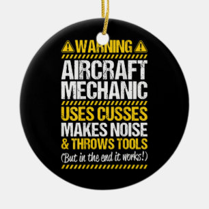 Throws Verktyg Aircraft Mechanic Julgransprydnad Keramik