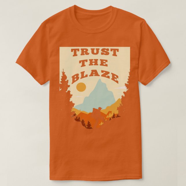 Thru Hiker Trailblazer litar på Blaze T Shirt (Design framsida)