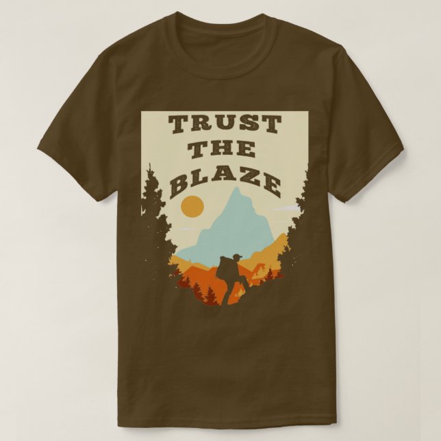 Thru Hiker Trailblazer litar på Blaze T Shirt (Design framsida)
