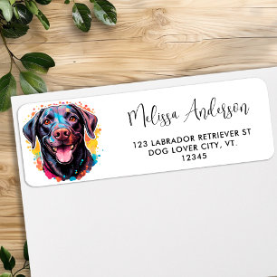 Thru Träd - Anka Hund - Black Labrador Returadress Etikett