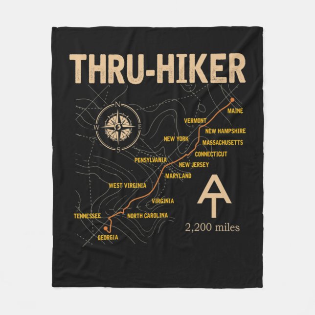 Thruh Hiker Appalachian Trail Hiking  Fleecefilt (Framsidan)