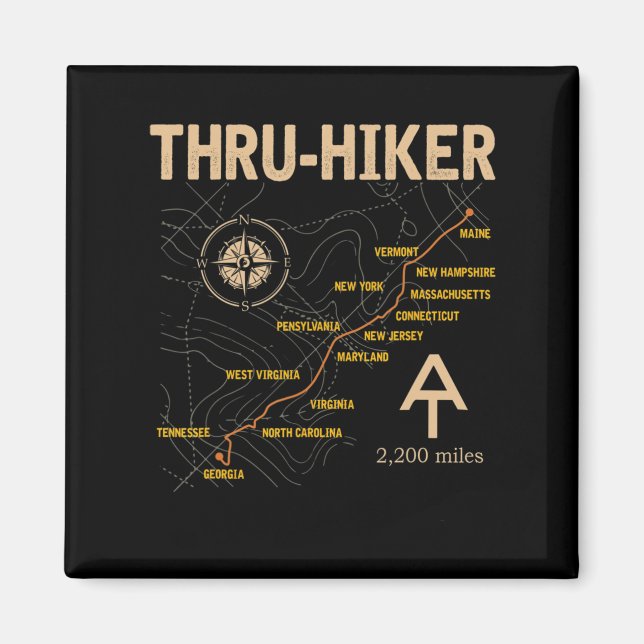 Thruh Hiker Appalachian Trail Hiking Magnet (Framsidan)