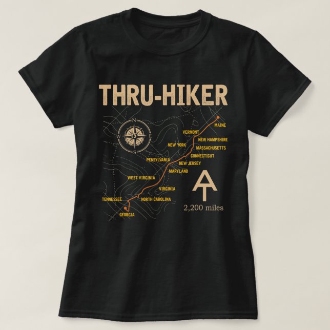 Thruh Hiker Appalachian Trail Hiking  T Shirt (Design framsida)
