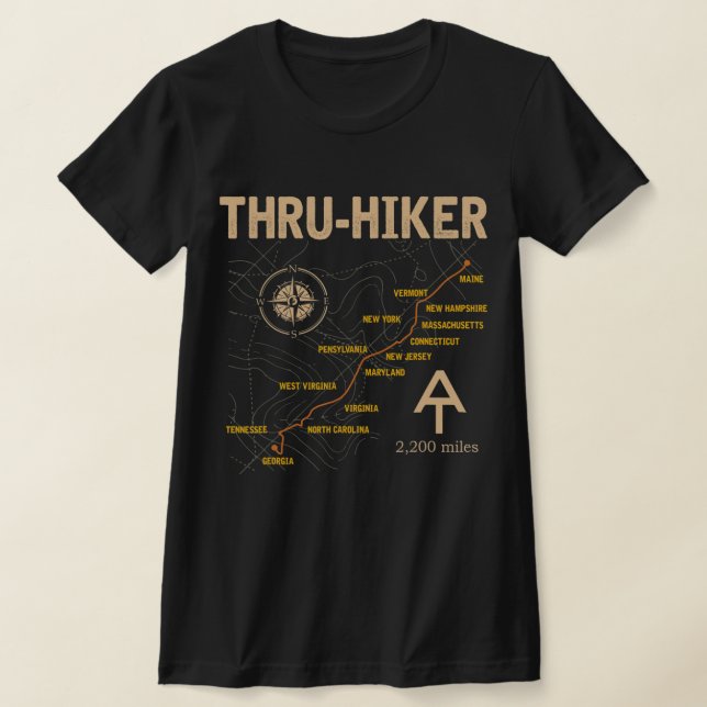 Thruh Hiker Appalachian Trail Hiking T Shirt (Laydown)