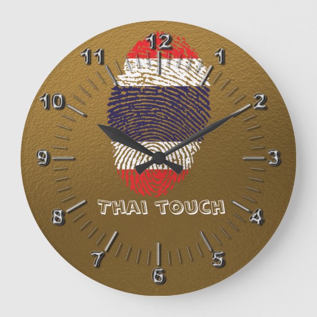 Ththailone touch fingerprint flagga stor klocka (Framsida)