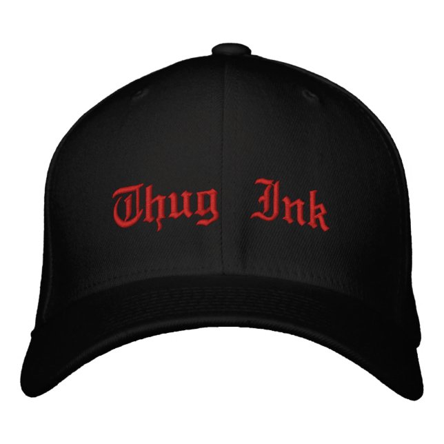 Thug Bläck Logotyp Cap Broderad Keps (Framsida)