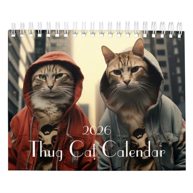 Thug Cat Calendar, Gangster Cat Calendar, Cat Cale Kalender (Omslag)