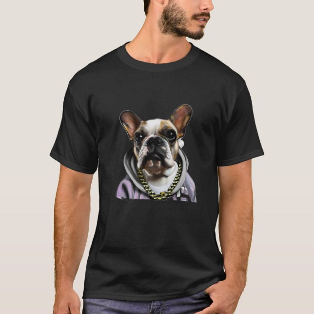 Thug Fransk Bulldog T Shirt (Framsida)