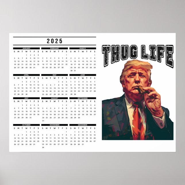 Thug Life 2025-kalender Poster (Framsidan)