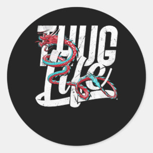 Thug Life Dragon Runt Klistermärke