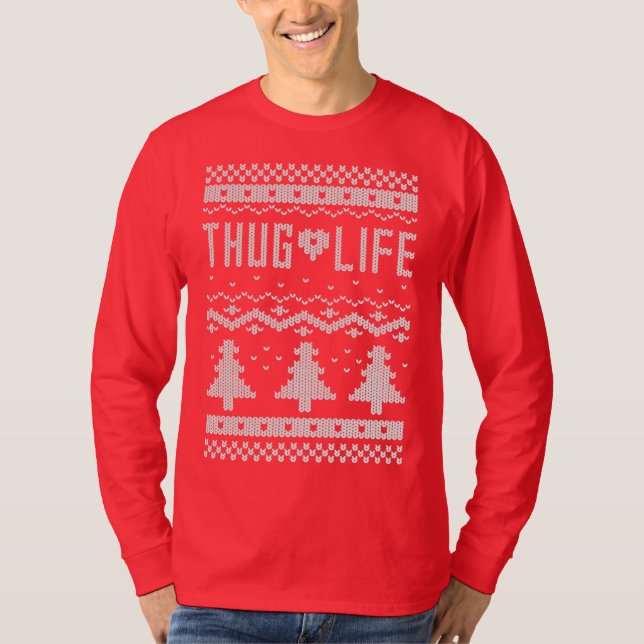 Thug Life-julsötare T Shirt (Framsida)