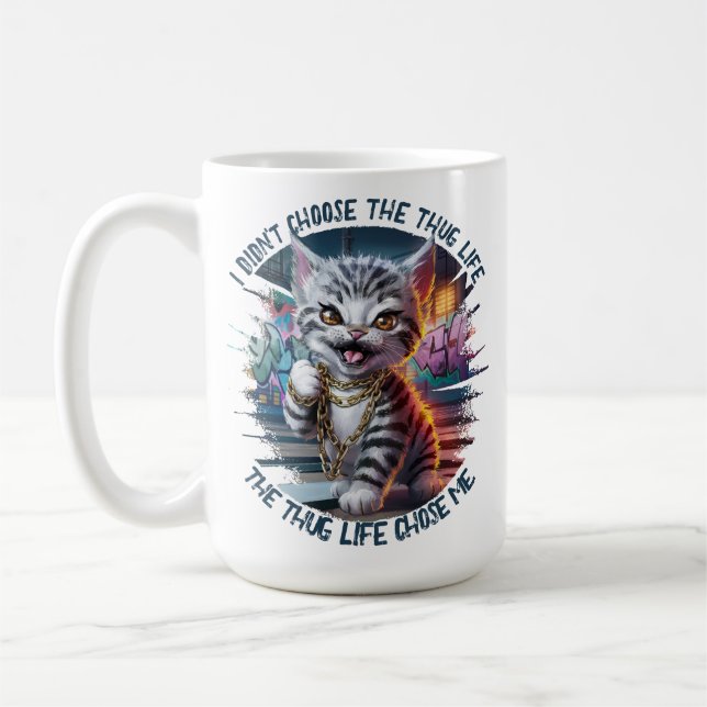 Thug Life Kitten Kaffemugg (Vänster)