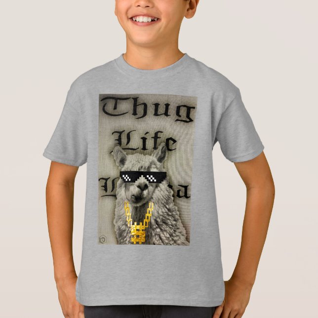 Thug Life Llama T Shirt (Framsida)