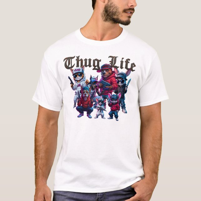 Thug Life Pets T Shirt (Framsida)
