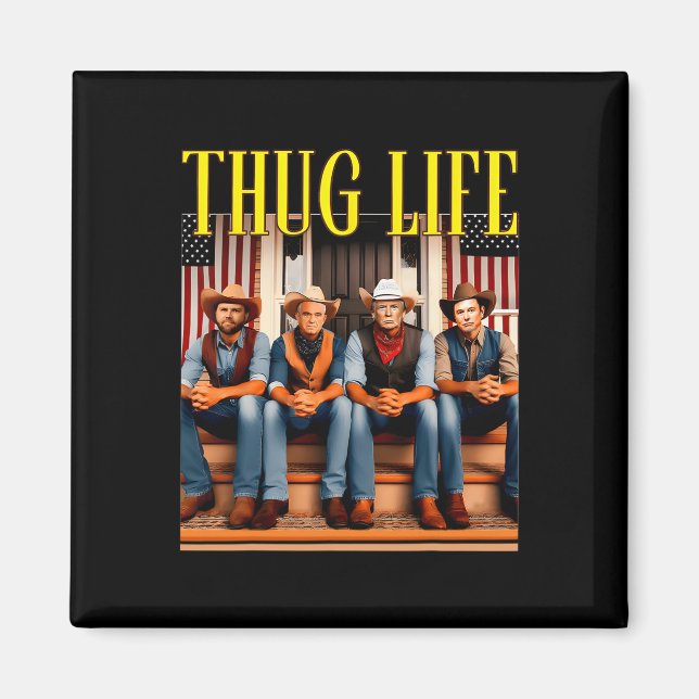 Thug Life Trump Vance Kennedy Elon Magnet (Framsidan)