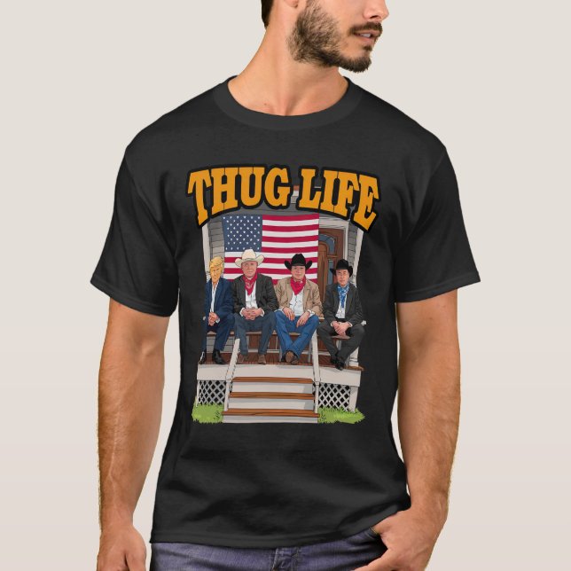 Thug Life Trump Vance Kennedy Elon Shirt T (Framsida)