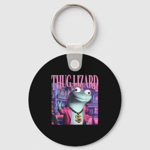Thug Lizard Funny Weirdcore Animal Lizard L Nyckelring